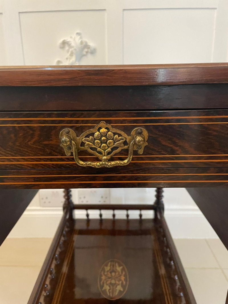 Outstanding Quality Antique Victorian Rosewood Inlaid Centre Table - Image 9